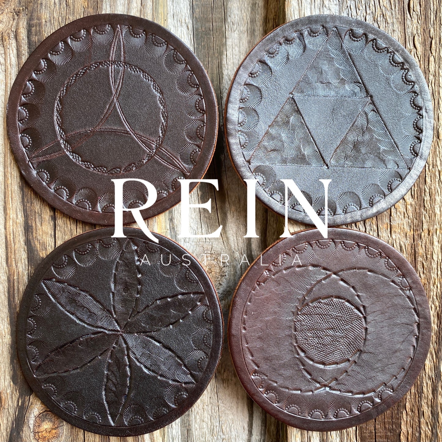 The Leather Coaster - Hand Tooled