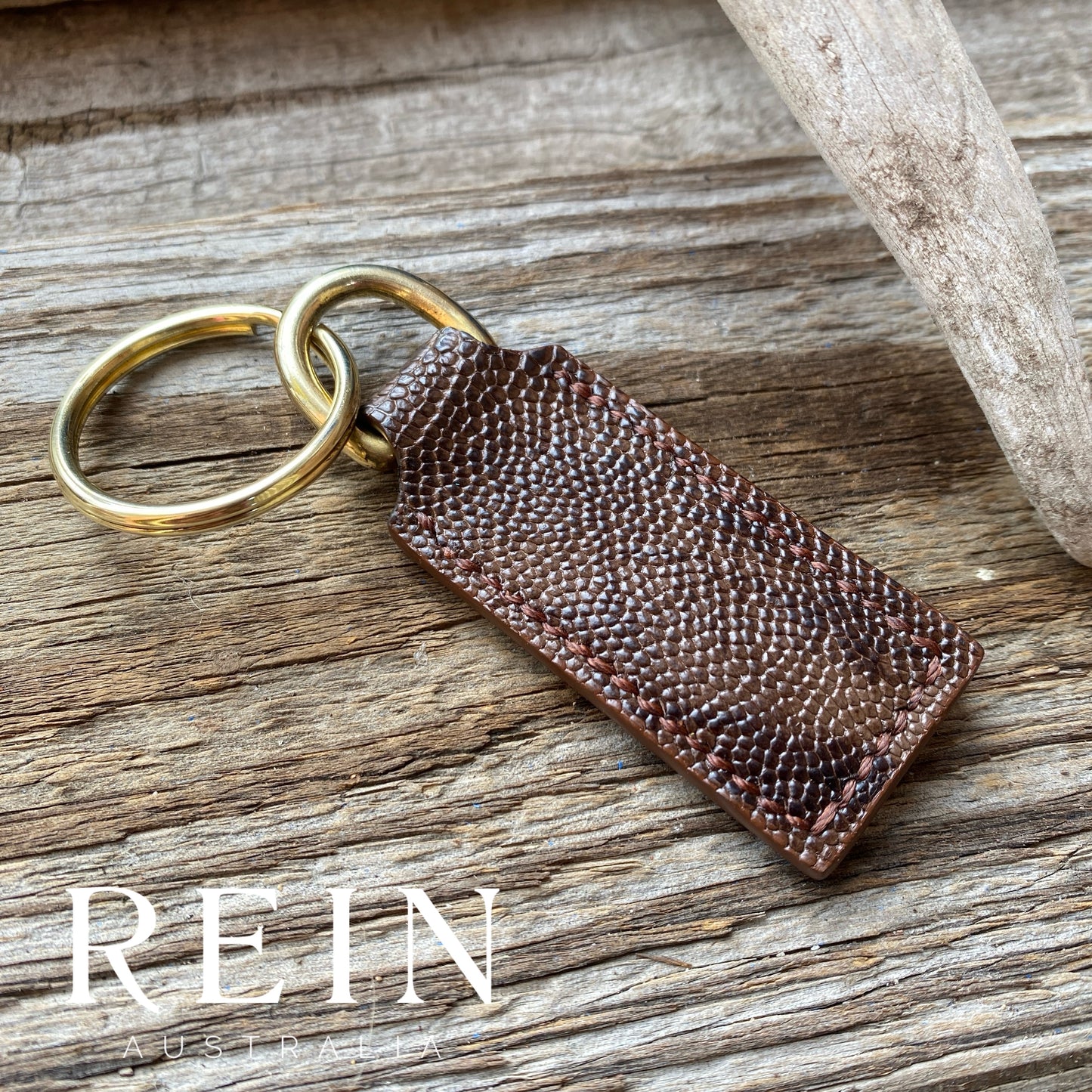 The Key Fob - Brown Ostrich Leg