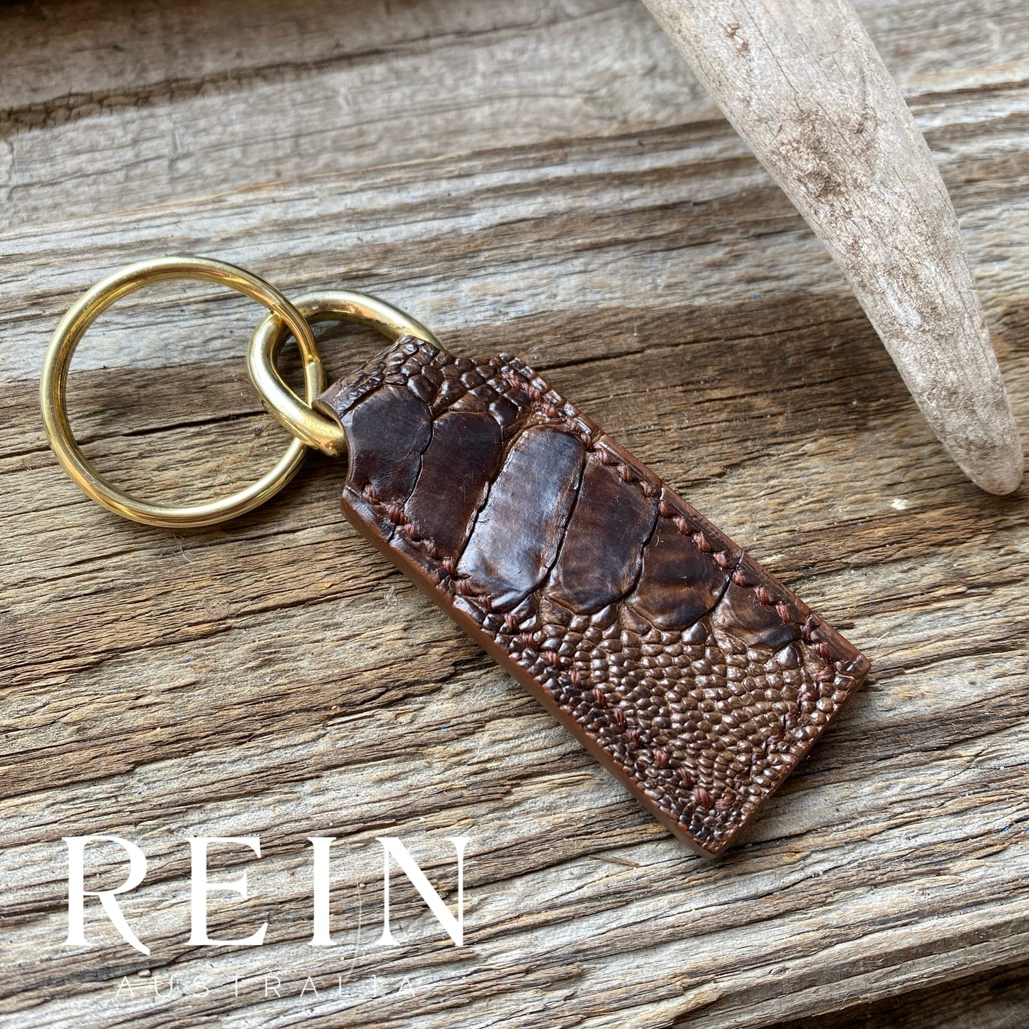 The Key Fob - Brown Ostrich Leg
