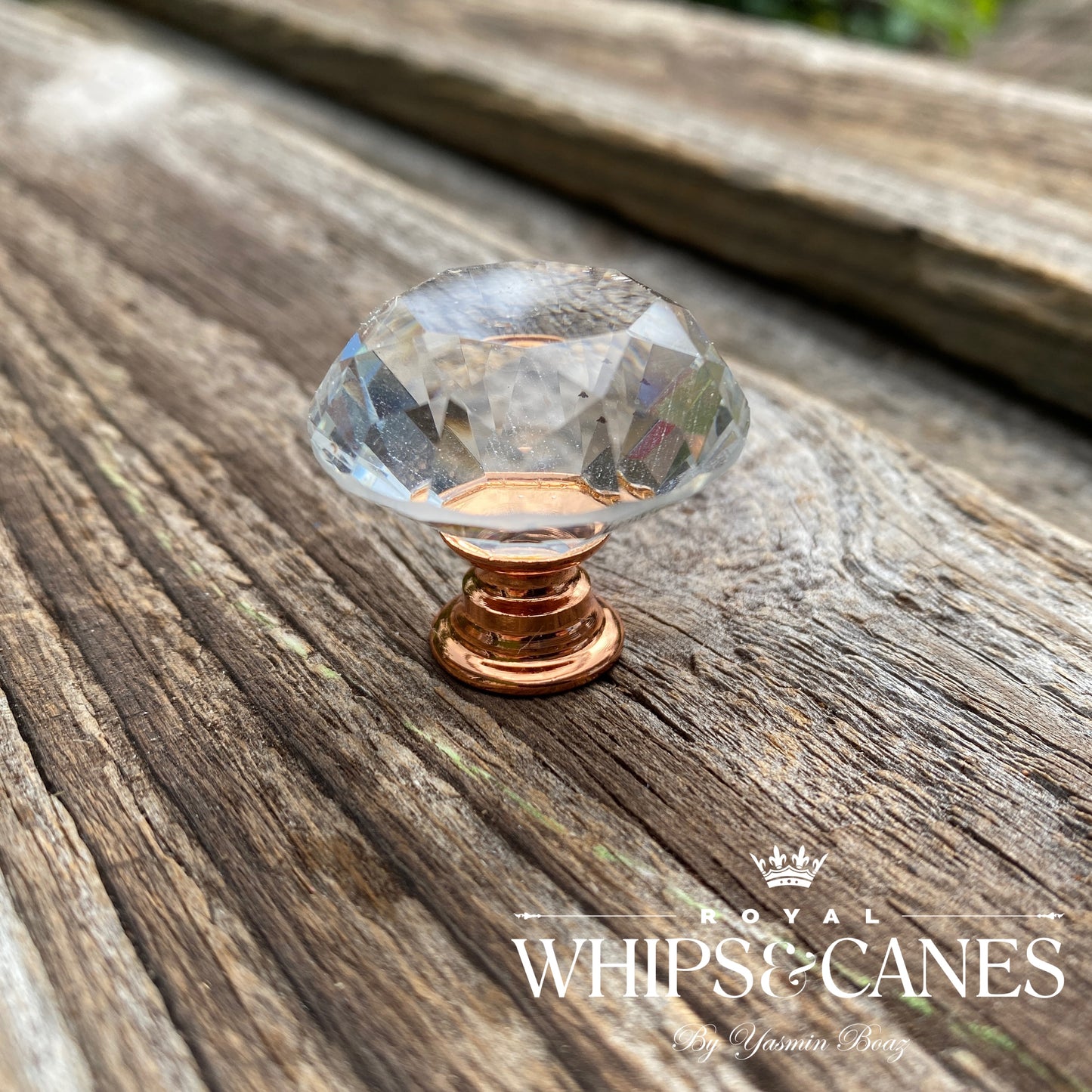 Rose Gold Clear Conic Crystal Topper